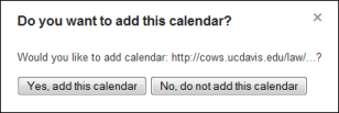 Google Calendar confirmation dialog