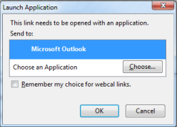 Outlook application launch dialog